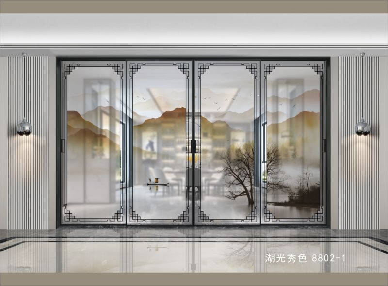 新中式移门隔断山水系列