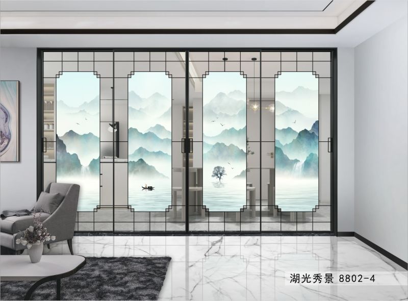 新中式移门隔断山水系列