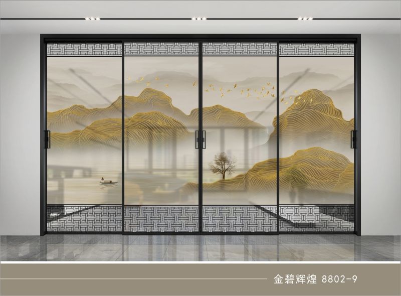 新中式移门隔断山水系列