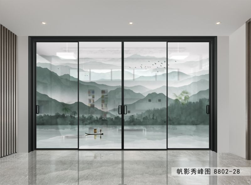 新中式移门隔断山水系列