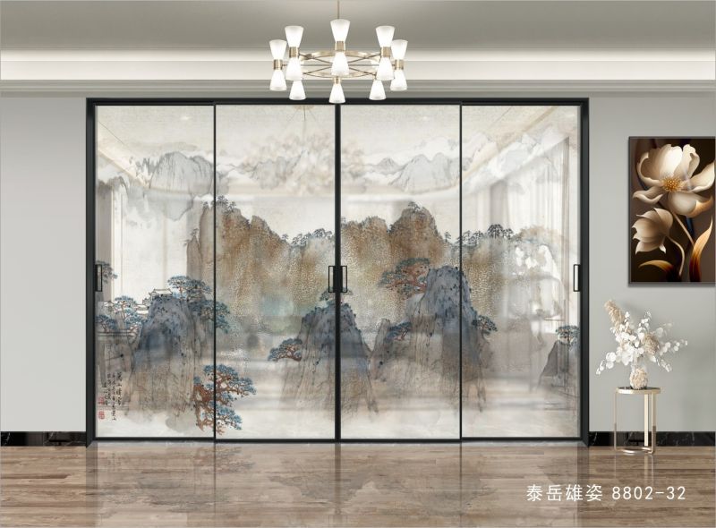 新中式移门隔断山水系列