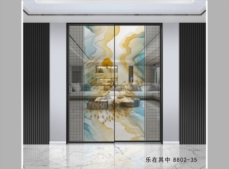 新中式移门隔断山水系列
