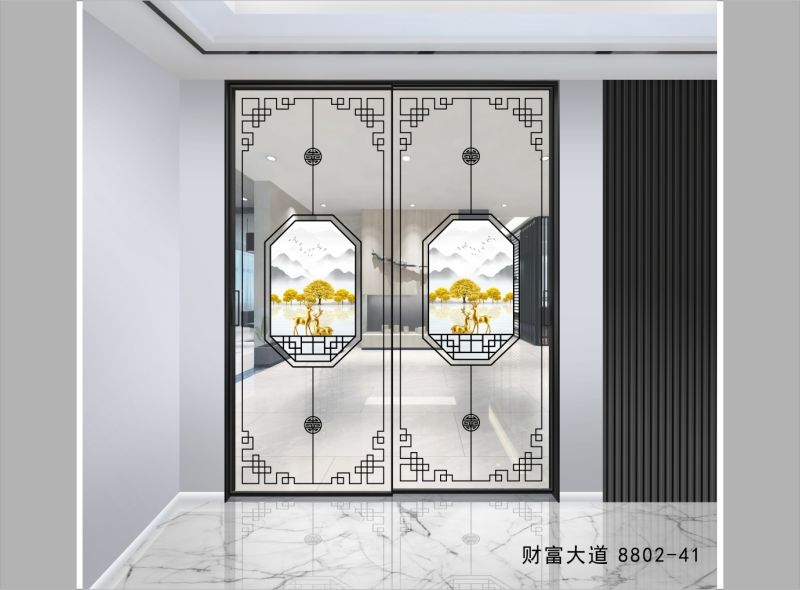 新中式移门隔断山水系列