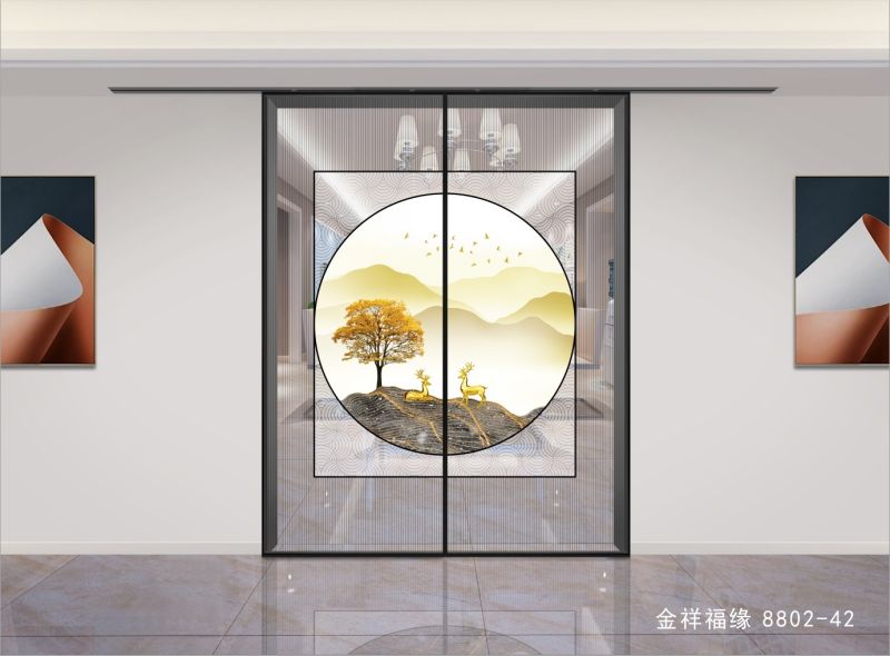 新中式移门隔断山水系列