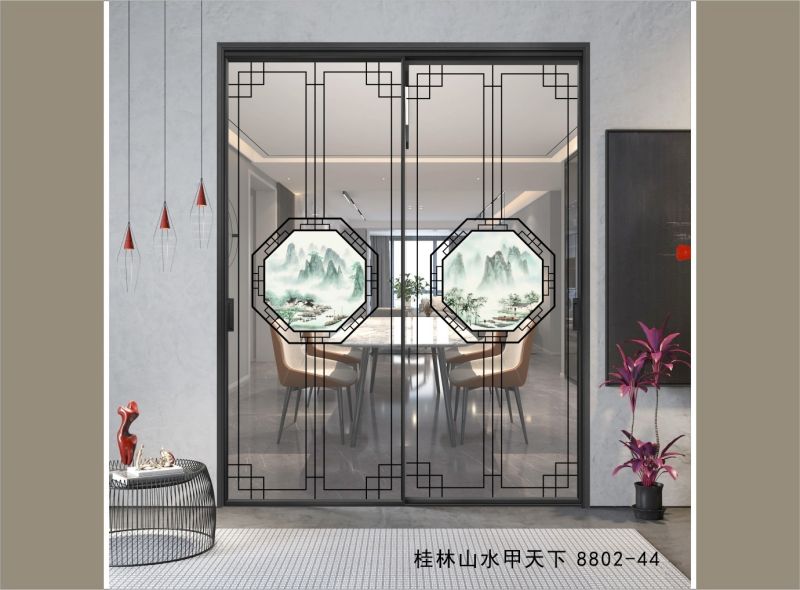 新中式移门隔断山水系列