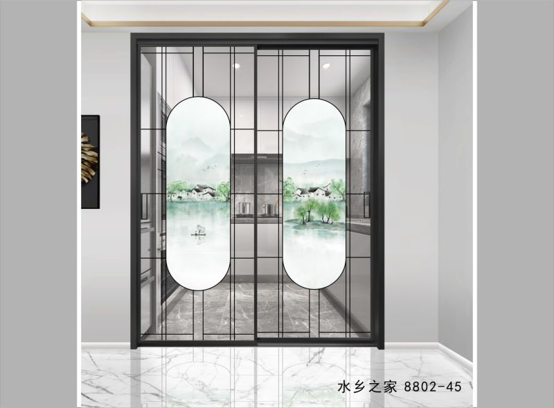 新中式移门隔断山水系列