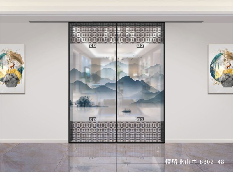 新中式移门隔断山水系列