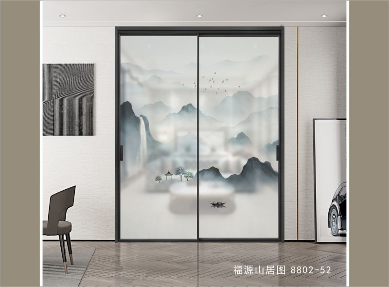新中式移门隔断山水系列
