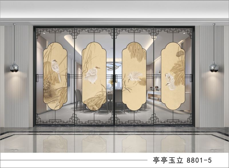 新中式移门隔断山水系列