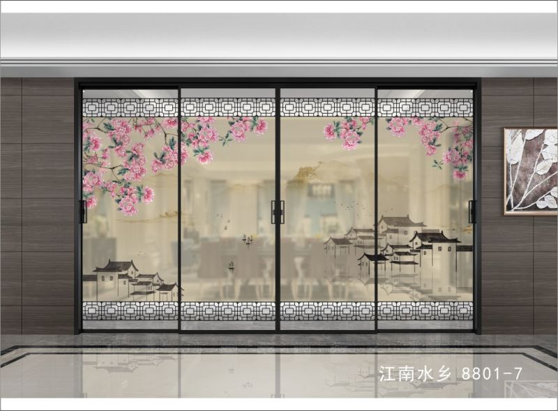 新中式移门隔断山水系列
