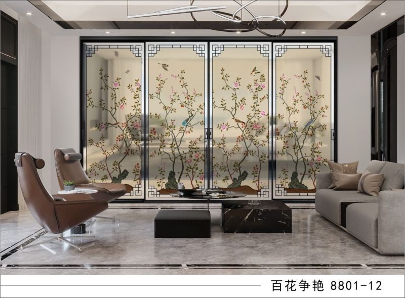 新中式移门隔断山水系列