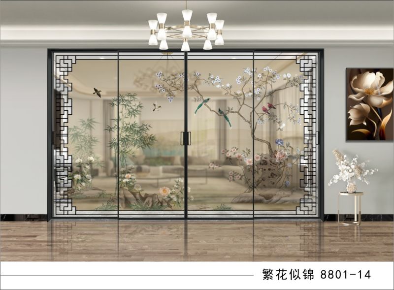 新中式移门隔断山水系列
