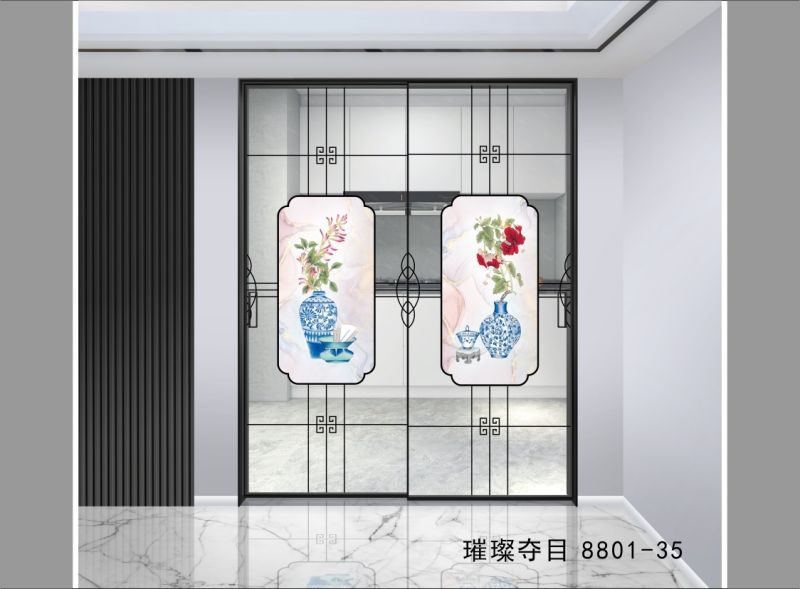 新中式移门隔断山水系列