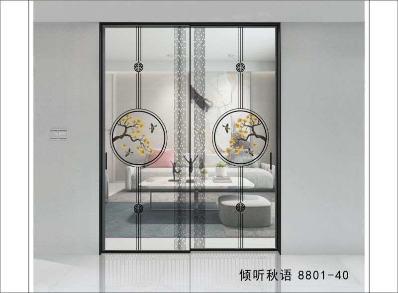 新中式移门隔断山水系列