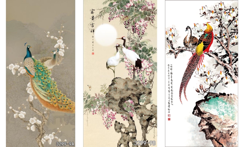 花鸟树枝竖版