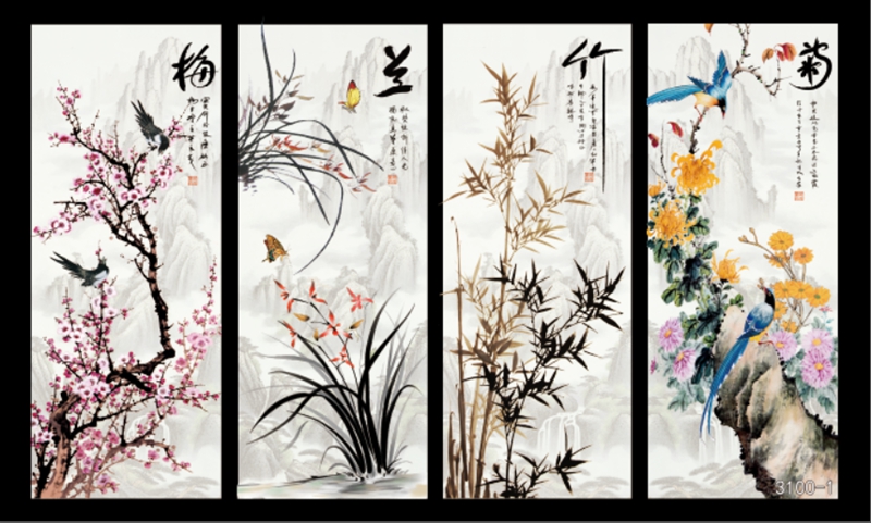 花鸟树枝横板