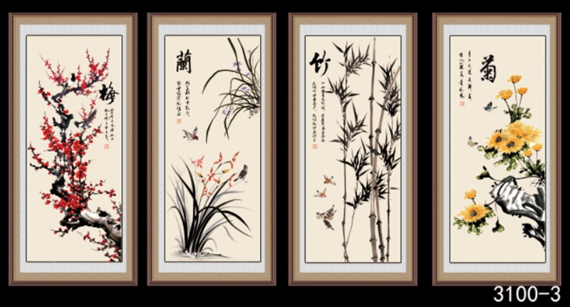 花鸟树枝横板