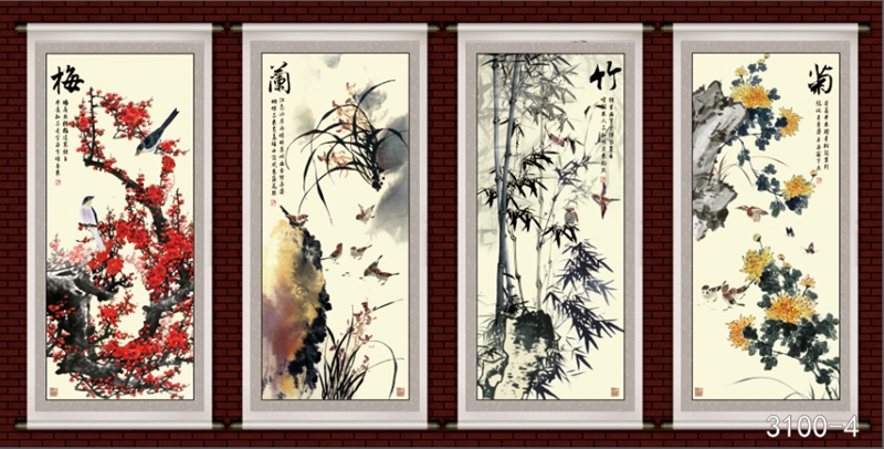 花鸟树枝横板