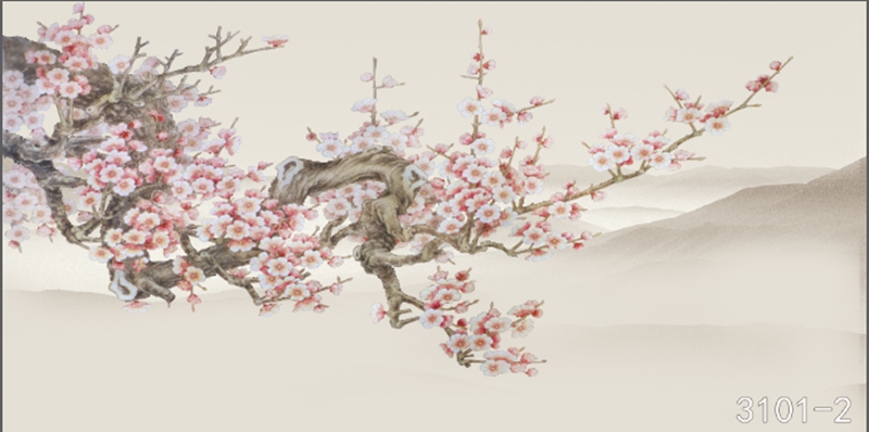 花鸟树枝横板