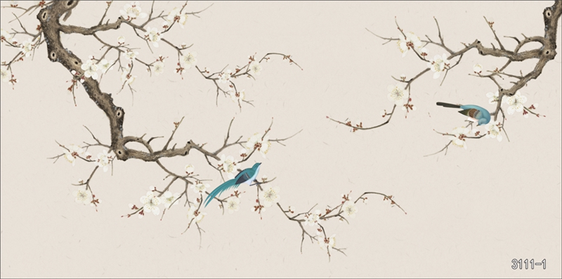 花鸟树枝横板
