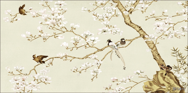 花鸟树枝横板