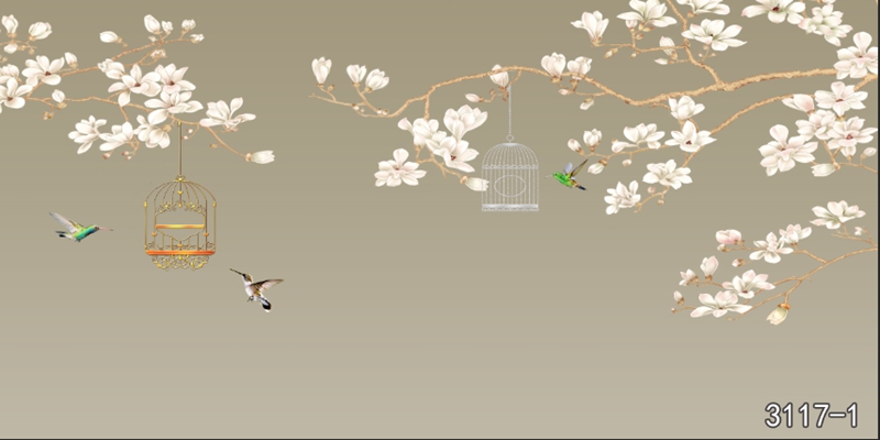 花鸟树枝横板