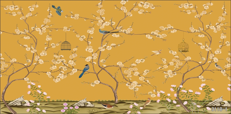 花鸟树枝横板