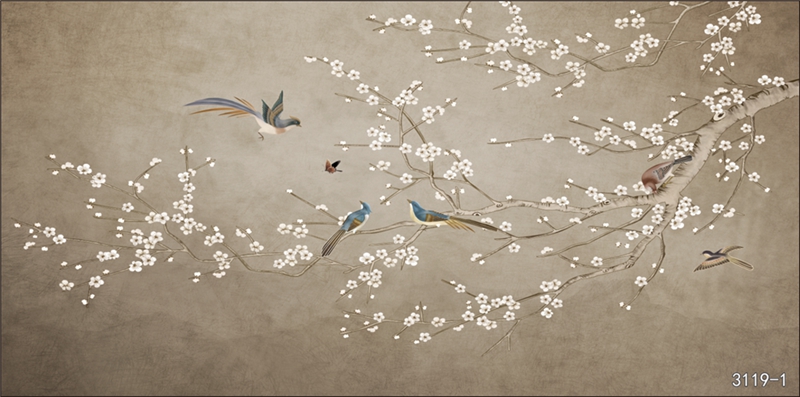 花鸟树枝横板