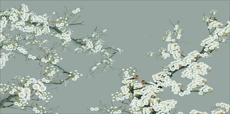 花鸟树枝横板